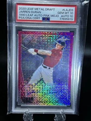 2020 Leaf Metal Draft Jarren Duran /5 Pink Mojo Auto PSA 10 / DNA 10 - Image 1 of 4