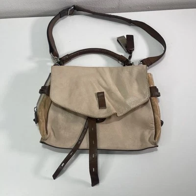 Bolso de Mano Gryson Rubí Bloques de Color Tonos Desnudos Borde Marrón Cuero Hombro Clásico Foto 1 de 4