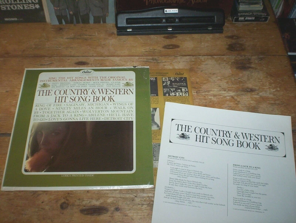 MUSIC minus vocal LP w/ JOHNNY CASH hank snow BUCK OWENS and others + LYRICS NM  - Image 1 of 1