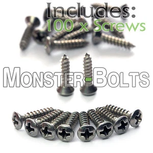 Bulk Pack Qty 100 - Pickguard Screws Stainless Steel - For Fender Stratocaster - Picture 1 of 2