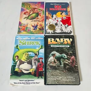 (4) Family - VHS - Shrek - Baby Lost Legend - 101 Dalmations - Once Upon Forest - Picture 1 of 6