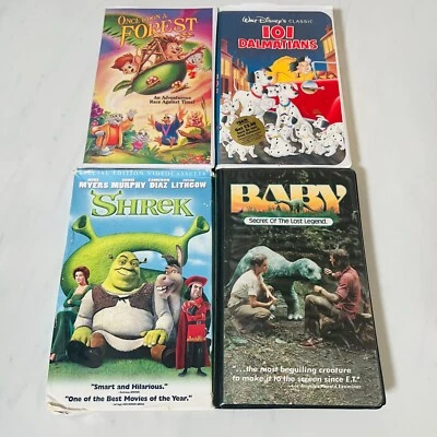 (4) Family - VHS - Shrek - Baby Lost Legend - 101 Dalmations - Once Upon Forest - Image 1 of 4
