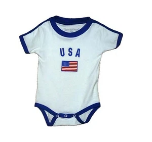 Body bambino bianco USA cotone calcio futbol jersey bandiera t-shirt unisex - Foto 1 di 1