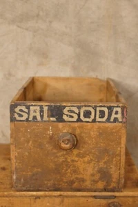 Antique Apothecary SAL Soda Wooden Drawer from Cabinet - Picture 1 of 11