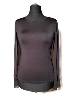 Rundhalsbluse von Orsay, schwarz, transparente Ärmel Größe M - Bild 1 von 5