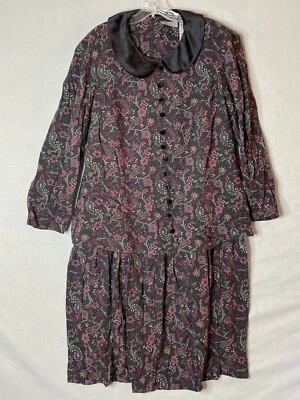 Vestido vintage Kathie Lee marcado talla 18 imitación 2 piezas falda plisada floral cachemira Foto 1 de 4