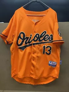 Maglia Baltimore Orioles Baseball Majestic #13 Machado Uomo Taglia 50 Arancione - Foto 1 di 8