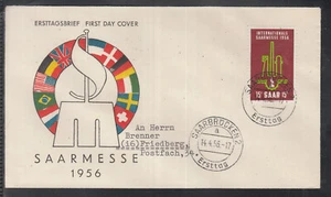 SAAR SAARLAND de hermosa cubierta FDC 1956 - Feria Internacional del Sarre - Imagen 1 de 1