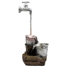 Fontana LED Da Giardino Funzione Acqua Esterno Cascata Design Giardino Statua Luci