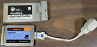 Set PCMCIA 3Com 10/100 Ethernet PC Karte mit Dongle Kabel & Dual Port Firewire