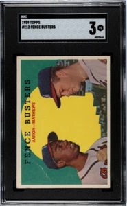 1959 Topps Fence Busters #212 Hank Aaron, Eddie Mathews SGC 3 - Picture 1 of 2