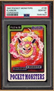 Pokemon 1997 Japanese Bandai Pocket Monsters Carddass No. 136 - Flareon - PSA 10 - Picture 1 of 2