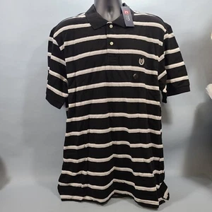 Chaps schwarz mit weiß & grau gestreiftem Poloshirt Herren Größe XL neu mit Etikett UVP $ 42,50 - Bild 1 von 5