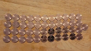 2021 D PENNY 1 TOTAL LINCOLN SHIELD SMALL CENT COIN FROM BANK ROLL BU RED DENVER - Picture 1 of 6