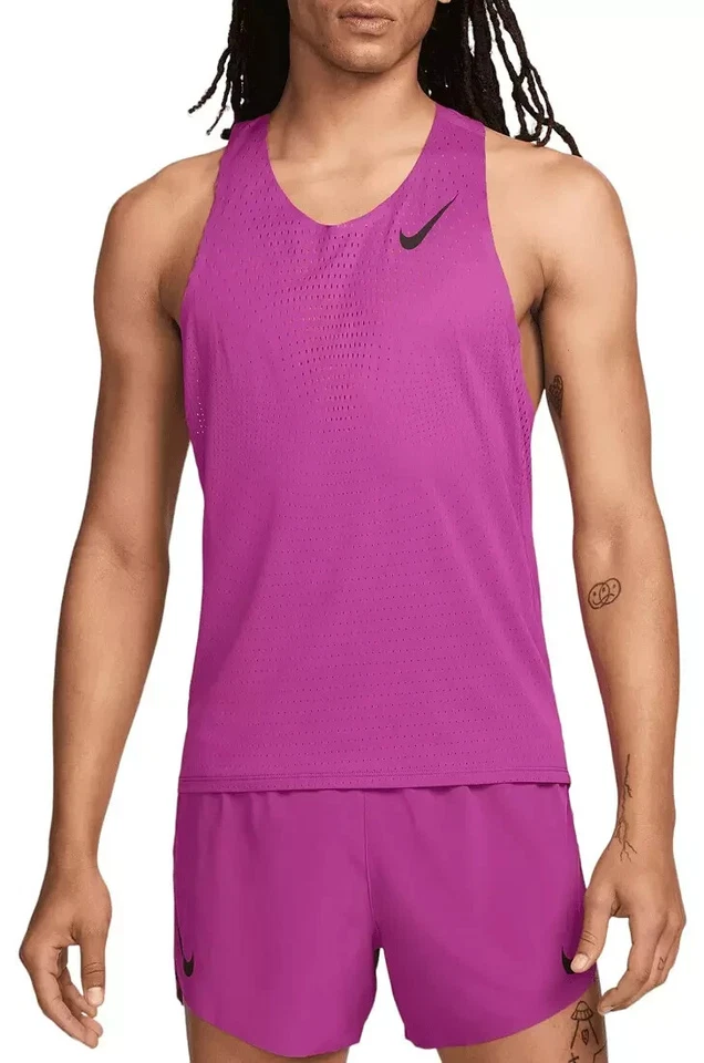 Nike Aeroswift Dri-Fit ADV Running Singlet Hot Fuchsia FN4231-518 Mens Size XS