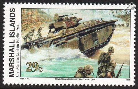 WWII 1944 PELIELIU US Marines Amphibious Landing Vehicle Tracked LVT (A)4 Stamp Cover