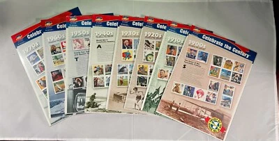 USPS Celebrate the Century 1900’s - 1970's 8-Sealed Boards w/15 Mint Stamps Each - Image 1 of 4