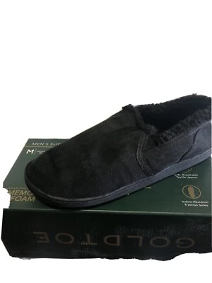 Золотой носок Мужские тапочки с памятью пены - черный и клетку - размер средний (9) новый - Изображение 1 из 2