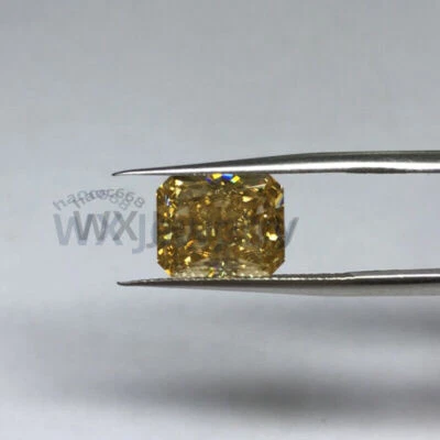 5x7~8x10mm Loose Yellow Radiant Cut Moissanite Stone Gemstone With Certificate - Image 1 of 4