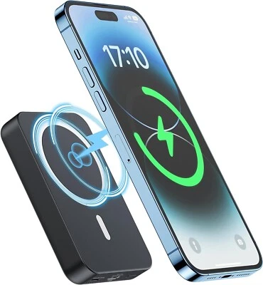 NOHON Wireless Power Bank Magnetico 10000mAh: Caricabatterie Portatile Powerbank - Immagine 1 di 4