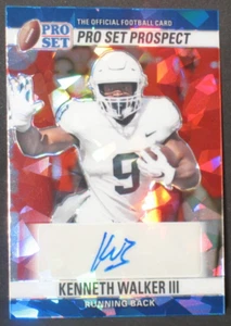 Kenneth Walker III 2022 Leaf Pro Set metallblau Autogramm Rookie (7/25) Seahawks - Bild 1 von 2