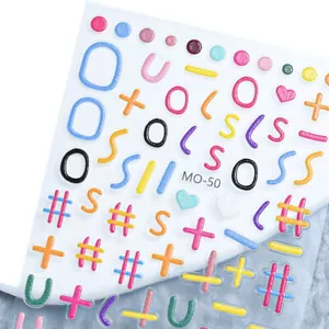 3D Nail Art Aufkleber, 5D geprägter Effekt selbstklebend Nail Decal Glitzer Set - Bild 1 von 8
