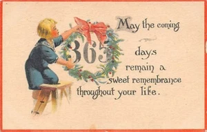 Postal: Feliz Año Nuevo, Colegiala, Publicado, c1913, Vintage - Imagen 1 de 3