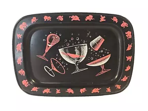 Vtg MCM Adverising Tray Pink Drunk Elephant Black & Pink Die-Draulic-Grip J.L Cl - Picture 1 of 7