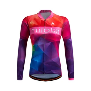 Long Sleeve Cycle Jersey Women's Mountain Bike Jersey Cycling Shirts Reflective - Picture 1 of 7