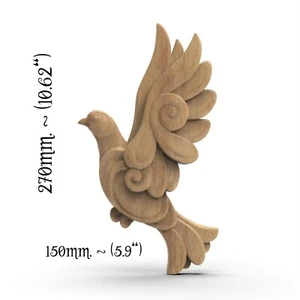 Aplique de pared de paloma neoclásico para pájaro tallado en madera adorno decorativo vintage - Imagen 1 de 3