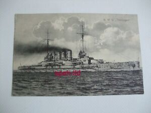 Original Foto-AK /  Kriegsschiff  S.M. S. Thüringen, gelaufen 1915