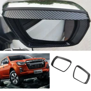 Carbon Fiber Rearview Mirror Rain Eyebrow Trim For Isuzu D-Max Dmax 2021-2024 - Picture 1 of 5