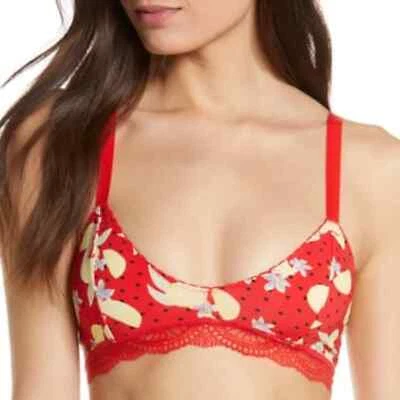Bralette Free People para mujer pequeño con estampado de limón Mari rojo cereza Foto 1 de 4