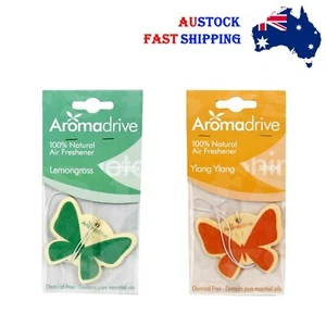 AROMADRIVE Butterfly 100% Natural Car Air Freshener Ylang Ylang / Lemon Grass - Picture 1 of 3
