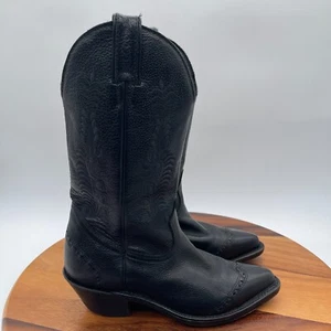 Boulet Canada Boots Womens 6 C Handcrafted Black Leather Western Cowboy Boot - Picture 1 of 13