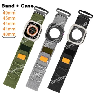 Rugged Military Nylon Strap Band+PC Case For Apple Watch Ultra Series 10 9 8 7 6 - Zdjęcie 1 z 37