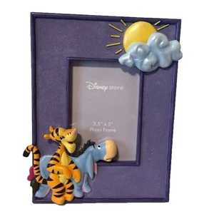 Vintage Disney Bilderrahmen Winnie Pooh 3,5x5 Eeyore Tigger Figur Ferkel Sonne - Bild 1 von 5