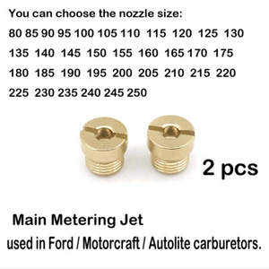 Main Jets Ford 1100 1101 2100 2150 4100 4300 4350 Carburetor 2pcs Thread 5/16-32 - Picture 1 of 2