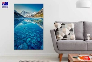 Hooker Lake With Snowy Mountain Wall Canvas Home Decor Australian Made Quality - Picture 1 of 3