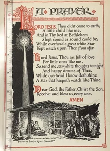 Prayer Bethlehem Star Jesus happy Dreams Vintage whimsical book illustration - Picture 1 of 3