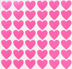 Pink Heart Stickers! - 1/4" to 3 inch - Cute for Valentines & Crafts! - Picture 1 of 1