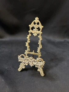 VTG Ornate Brass Victorian Art Nouveau Table Photo Frame Display Easel 7-1/2” - Picture 1 of 6