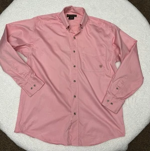 Camisa Ariat Rosa Manga Larga Con Botones Para Hombre Talla M Mediana Rodeo Vaquero Western - Imagen 1 de 13