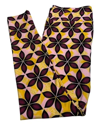Leggings LuLaRoe TC Altos Curvilíneos Florales ROSA Coloridos Retro Divertidos GEOMÉTRICOS Elásticos Foto 1 de 4