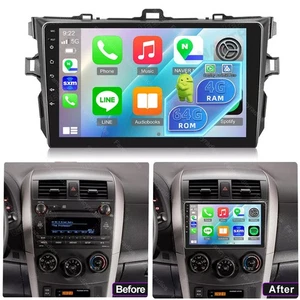 9" CarPlay 4+64GB For Toyota Corolla 2009-2013 Car Radio Android 13 Stereo GPS - Picture 1 of 11