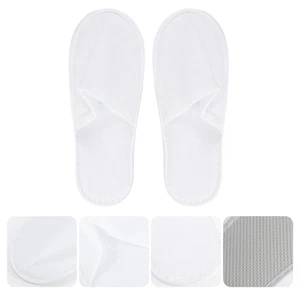 12 Pairs Disposable Slippers Men and Women for Guests Unisex House - Picture 1 of 12