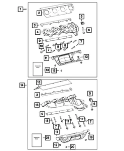 Genuine Mopar Exhaust Manifold Kit 68591573AB - Picture 1 of 7