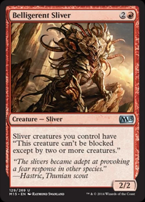 Belligerent Sliver - Medium Play MTG Magic 2015 Core Set - Image 1 of 1