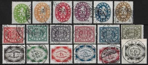 BAYERN GERMANY 1920 Used Service Complete Set of 18 Michel #44-61 CV €850 VF - Picture 1 of 1