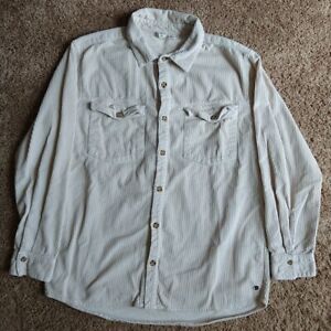 Roxy Corduroy Corduroy Coastal Tan Unisex Button Shirt Long Sleeve ~ S Grunge